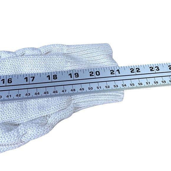 Vintage Gap Tennis Sweater Women’s Large Off White Cable Knit 90s V-Neck - Picture 8 of 11